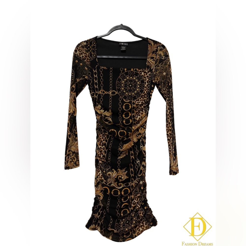 "Elegant Black and Gold Dress - Perfect for Special Occasions"